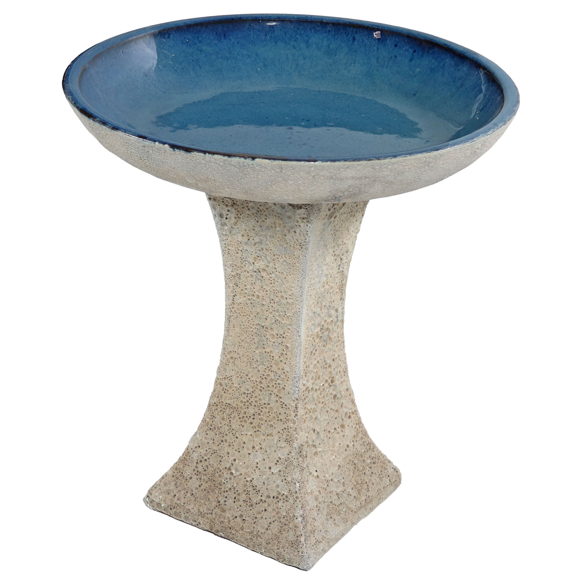 Sunnydaze Decor Nantes Lava Finish Bird Bath - 14.5in. Dia., White, Ceramic, Model# VBD-622